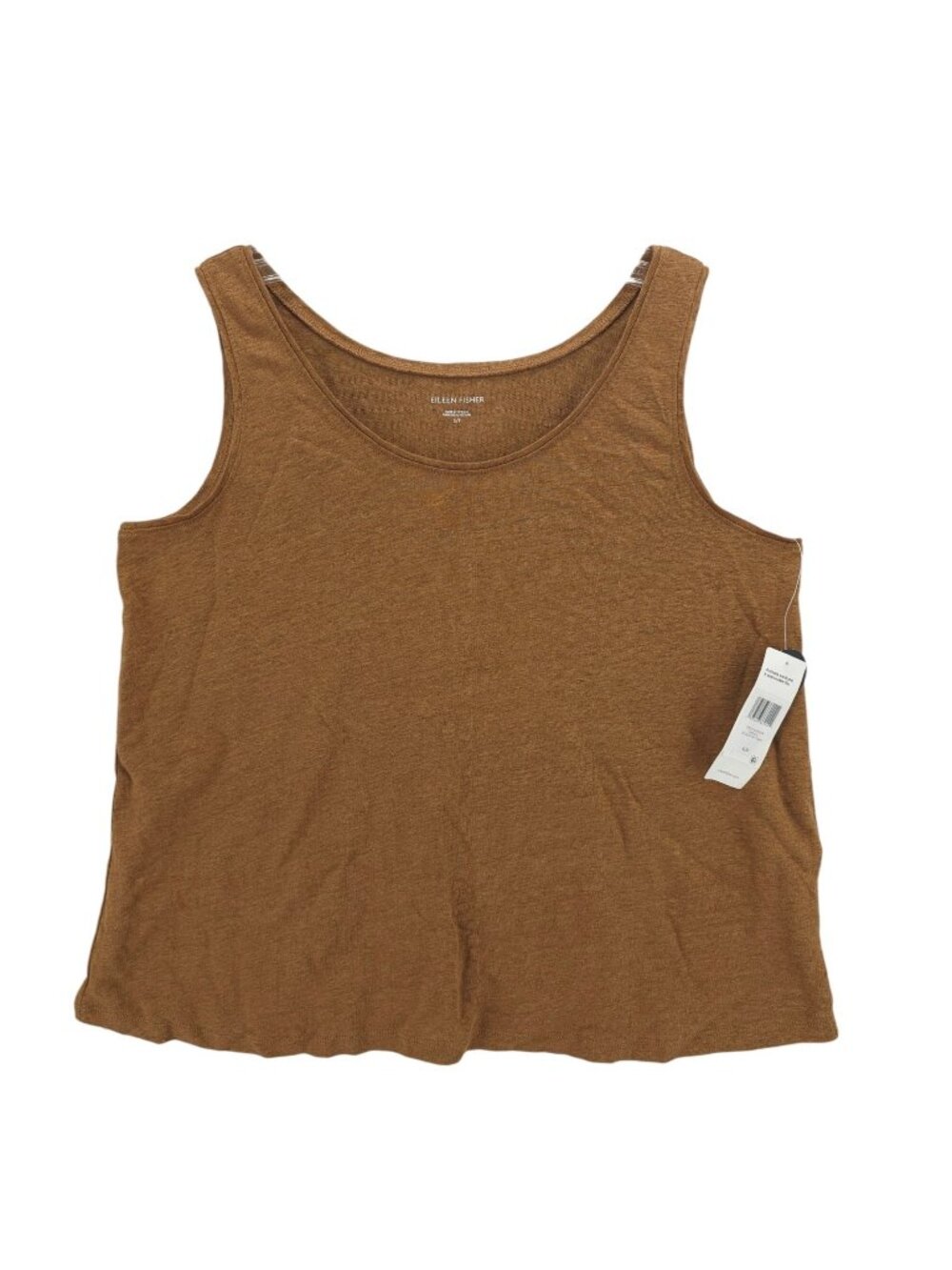 NWT EILEEN FISHER Organic Linen Jersey Tank Top Bronze Scoop Neck SMALL